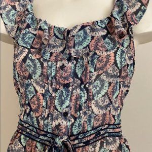 Button up blouse front tie NWT